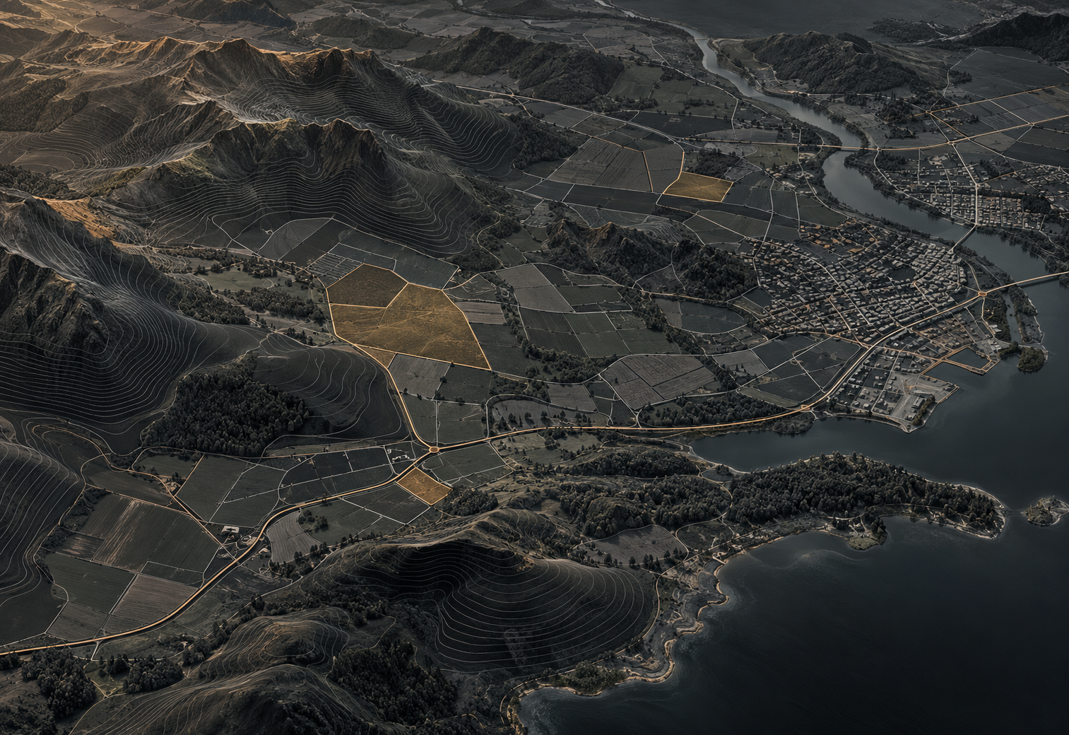 Layered terrain and cadastral geometry